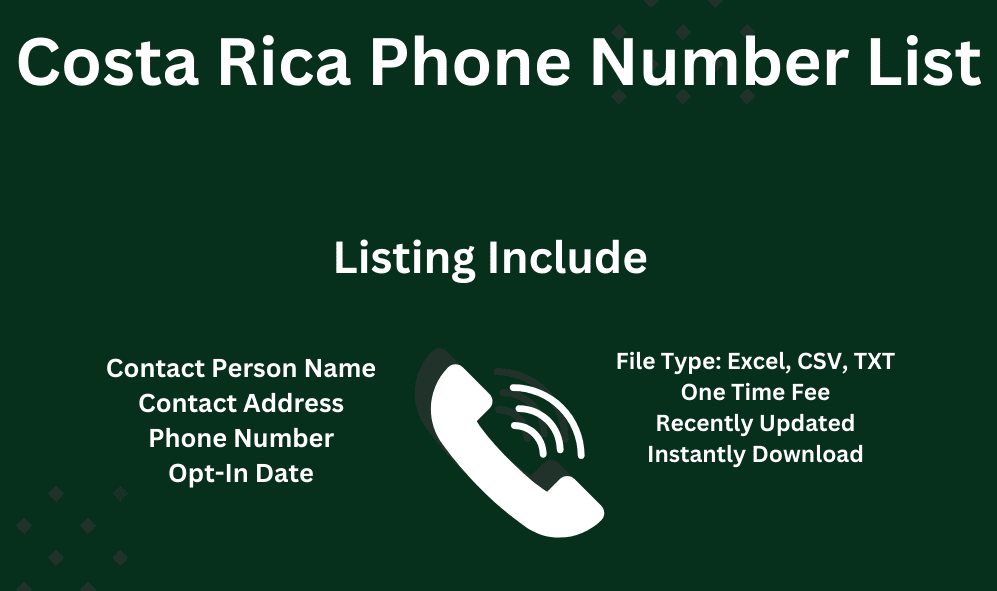 Costa Rica phone number list