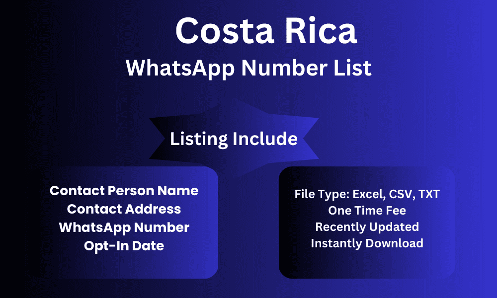 Costa rica whatsapp number list