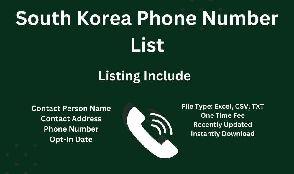 South Korea phone number list