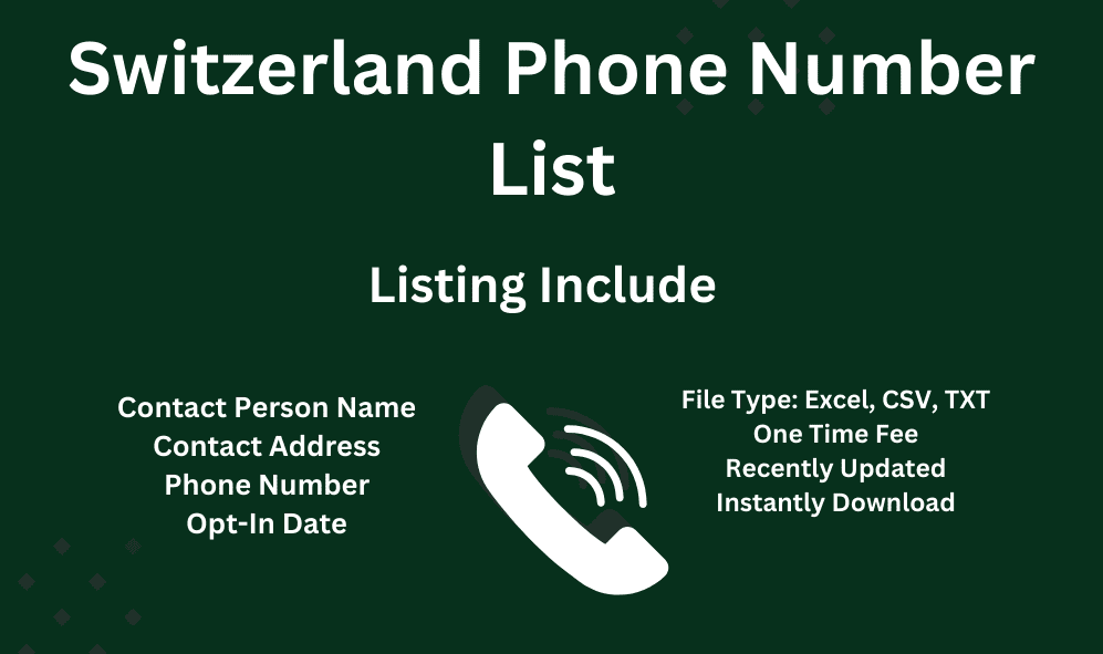 Switzerland phone number list