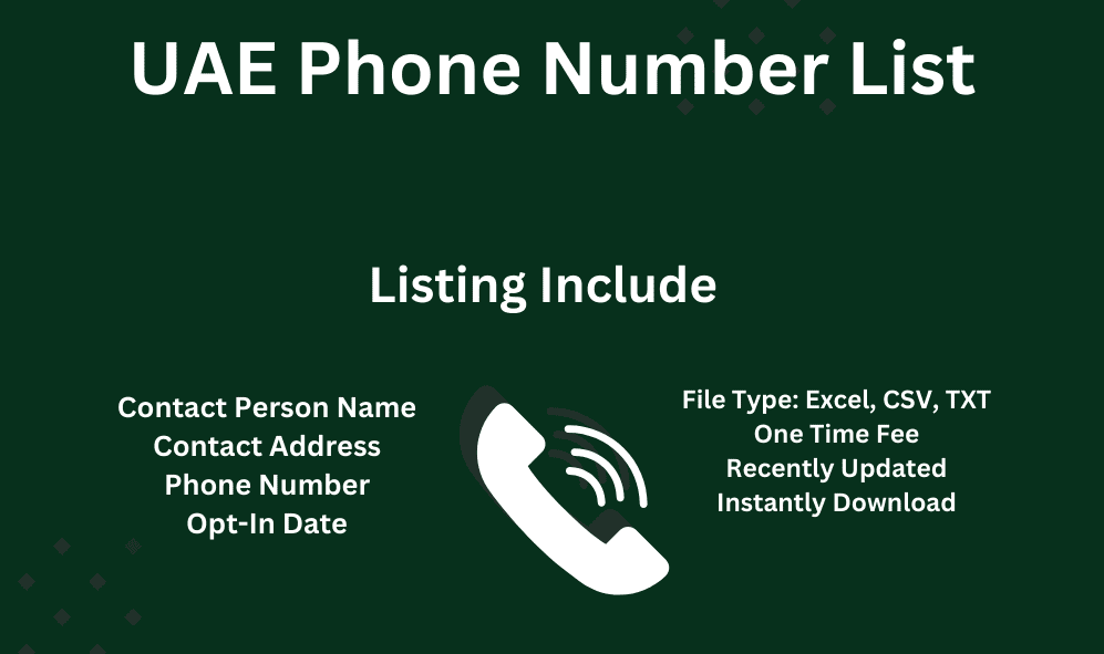 UAE phone number list