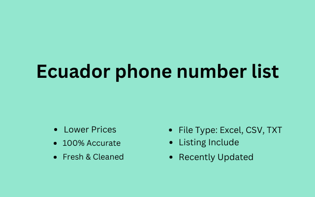 Ecuador phone number list