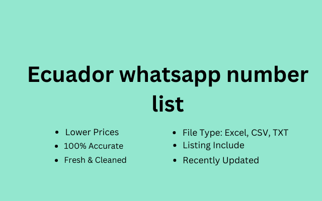 Ecuador whatsapp number list